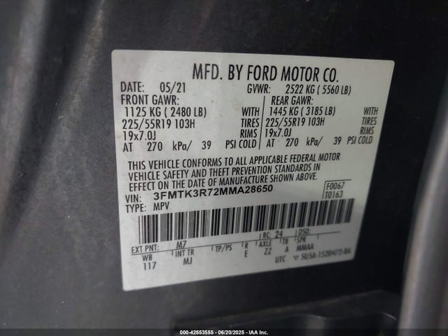 Ford Mustang Mach-E 2021 3FMTK3R72MMA28650 Image 9