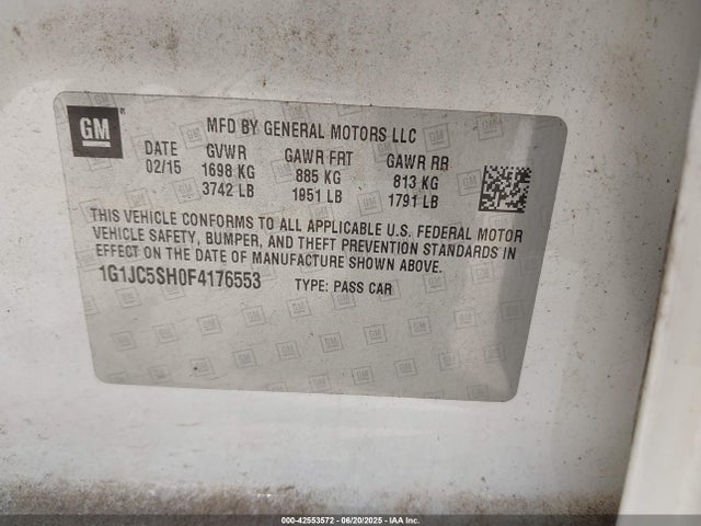 1G1JC5SH0F4176553 Chevrolet luw