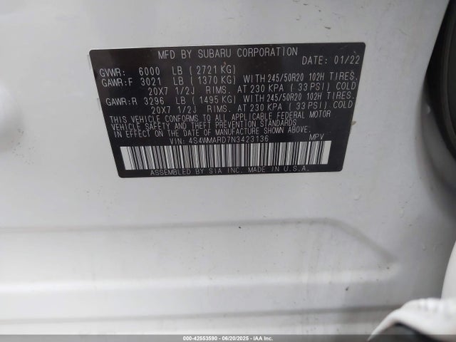 4S4WMARD7N3423136 Subaru Ascent