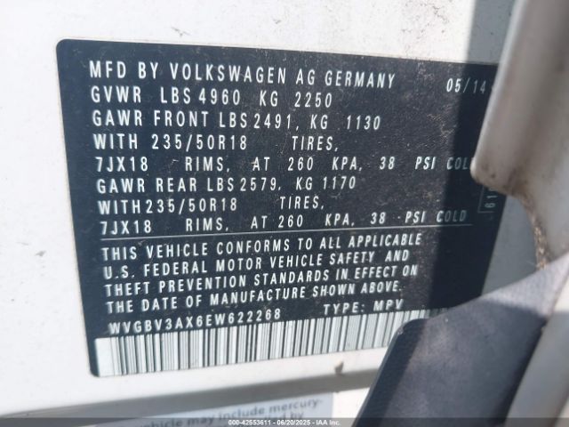 2014 VOLKSWAGEN TIGUAN WVGBV3AX6EW622268 Photo 8