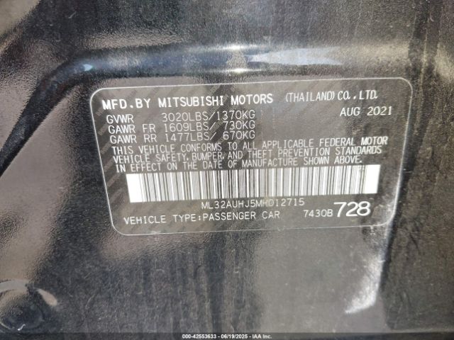 2021 MITSUBISHI MIRAGE ML32AUHJ5MH012715 Photo 8
