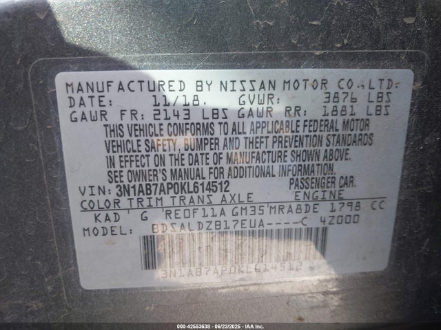Nissan 2019 2019 3N1AB7AP0KL614512 Image 9