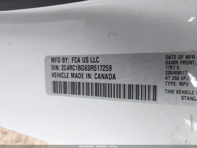 2C4RC1BG6SR517259 Chrysler Pacifica