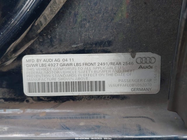 2011 AUDI A4 WAUFFAFL0BN052070 Photo 8
