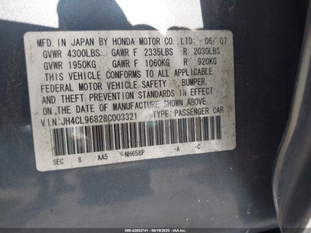2008 ACURA TSX JH4CL96828C003321 Photo 8
