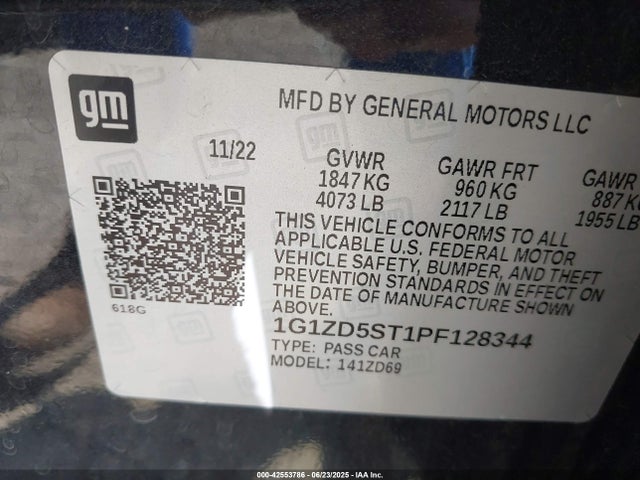 Chevrolet lfv 2023 1G1ZD5ST1PF128344 Image 9