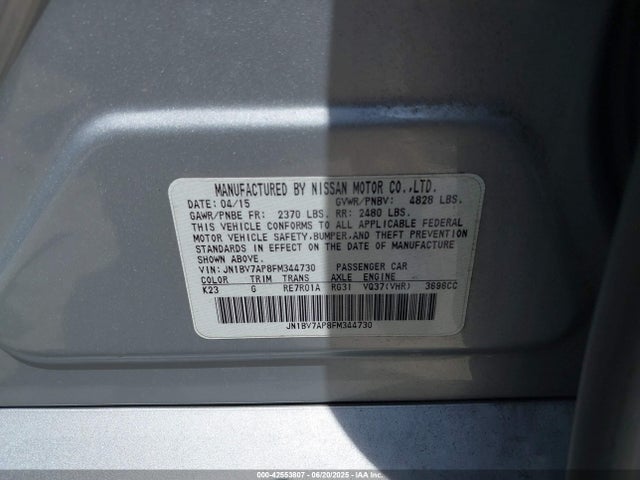 JN1BV7AP8FM344730 Infiniti 2015