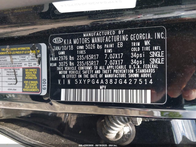 5XYPG4A38JG427514 KIA gdi theta-ii