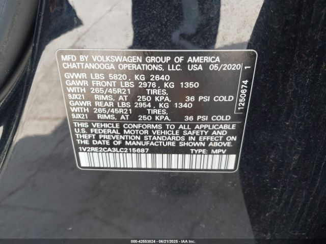 2020 VOLKSWAGEN ATLAS CROSS SPORT 1V2RE2CA3LC215687 Photo 8