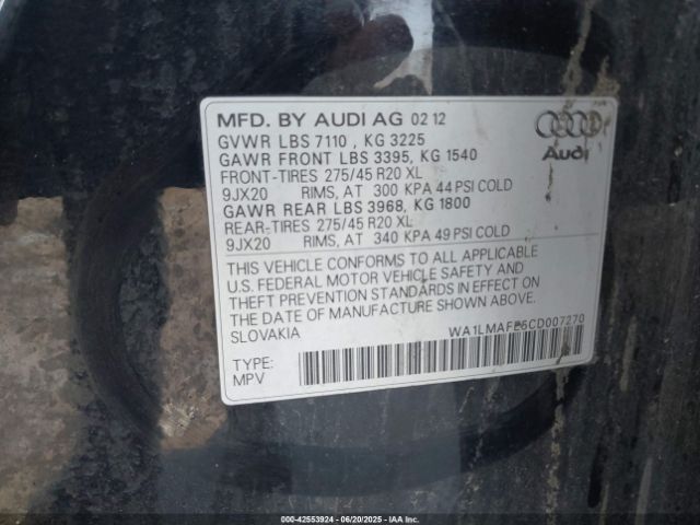 2012 AUDI Q7 WA1LMAFE5CD007270 Photo 8