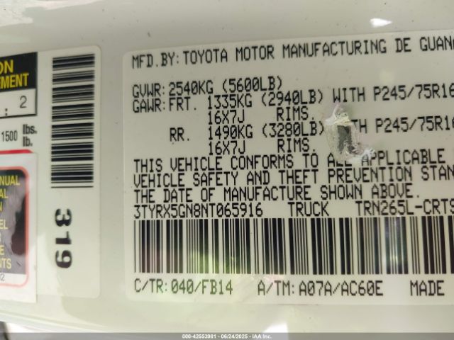 2022 TOYOTA TACOMA 3TYRX5GN8NT065916 Photo 8