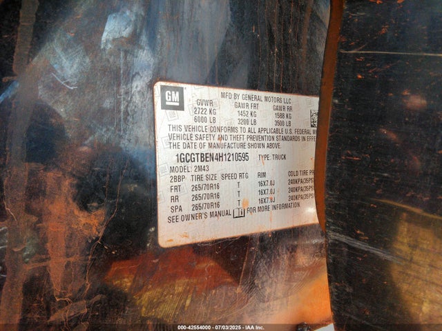 1GCGTBEN4H1210595 Chevrolet lg2 - di: direct injection, vvt: variable valve timing, alum, var2, gen2