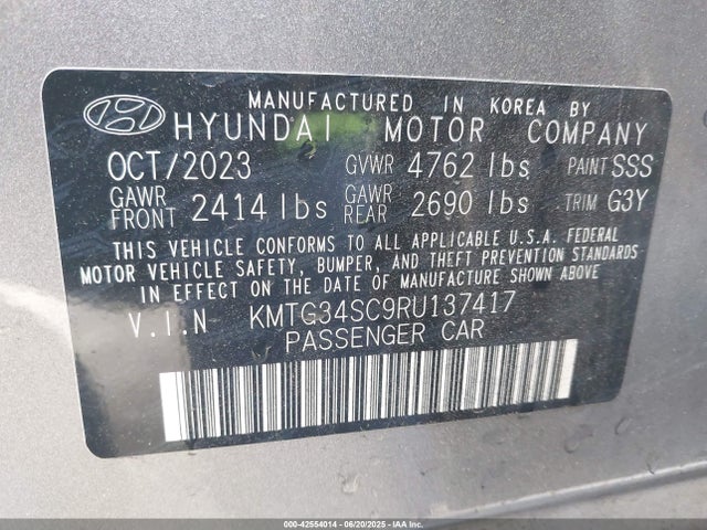 KMTG34SC9RU137417 Genesis t-gdi theta iii