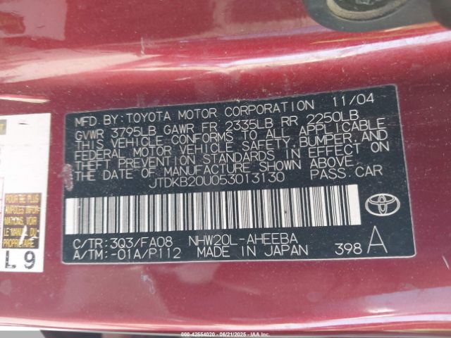 2005 TOYOTA PRIUS JTDKB20U053013130 Photo 8