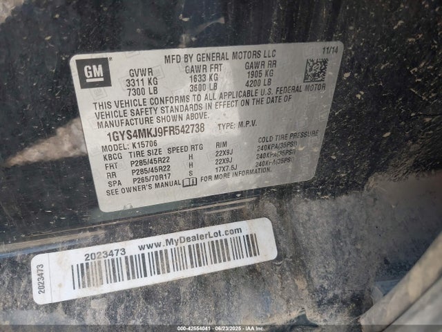 2015 CADILLAC ESCALADE 1GYS4MKJ9FR542738 Photo 8