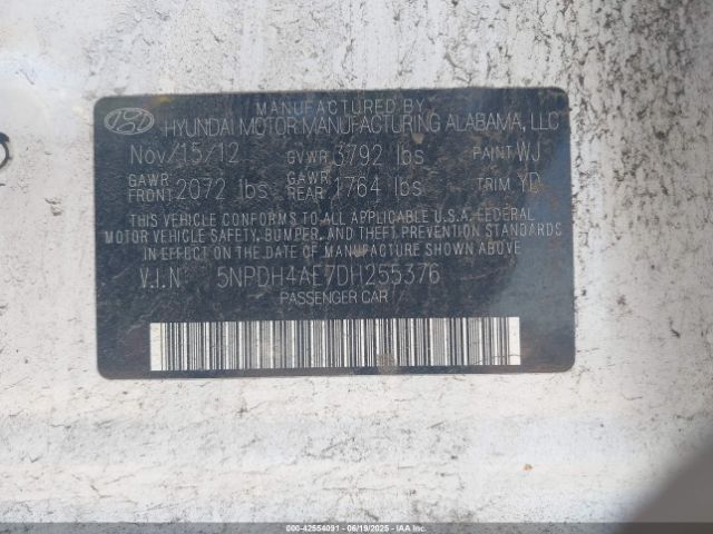 2013 HYUNDAI ELANTRA 5NPDH4AE7DH255376 Photo 8