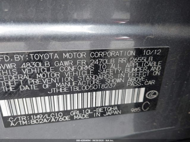2013 LEXUS GS 350 JTHBE1BL0D5018237 Photo 8