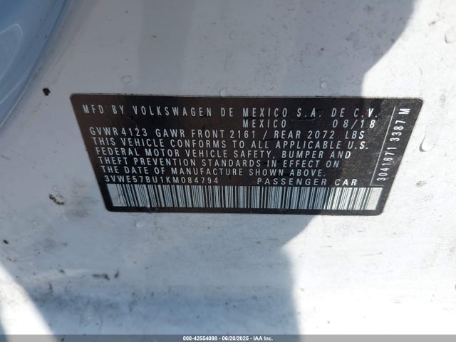 Volkswagen 1.8 tsi 2019 3VWE57BU1KM084794 Image 9