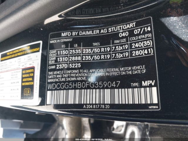 2015 MERCEDES-BENZ GLK 350 WDCGG5HB0FG359047 Photo 8