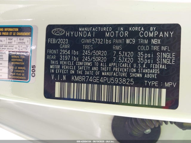 KM8R74GE4PU593825 Hyundai gdi lambda ii