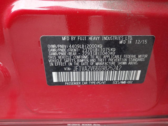 JF1VA2V66G9825242 Subaru 2.5 high power turbo