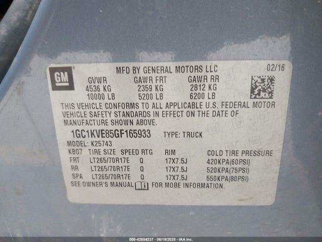 1GC1KVE85GF165933 Chevrolet lml - pti, duramax
