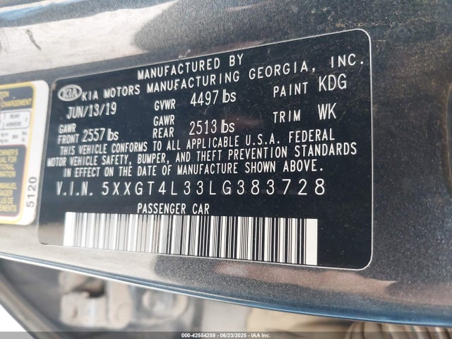 5XXGT4L33LG383728 KIA gdi