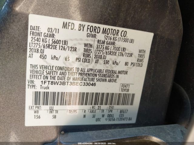 2011 FORD F-350 1FT8W3BT3BEC33046 Photo 8