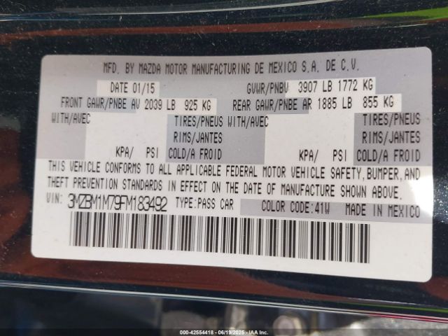 2015 MAZDA MAZDA3 3MZBM1M79FM183492 Photo 8