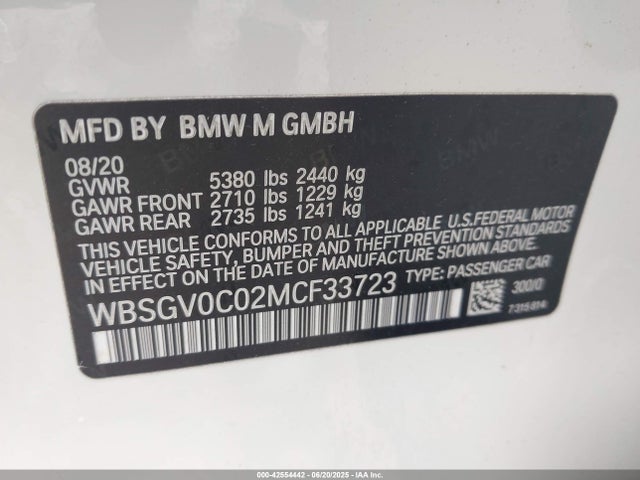 WBSGV0C02MCF33723 BMW M8