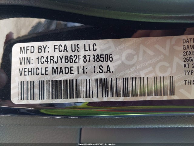 1C4RJYB62P8788506 Jeep Grand Cherokee