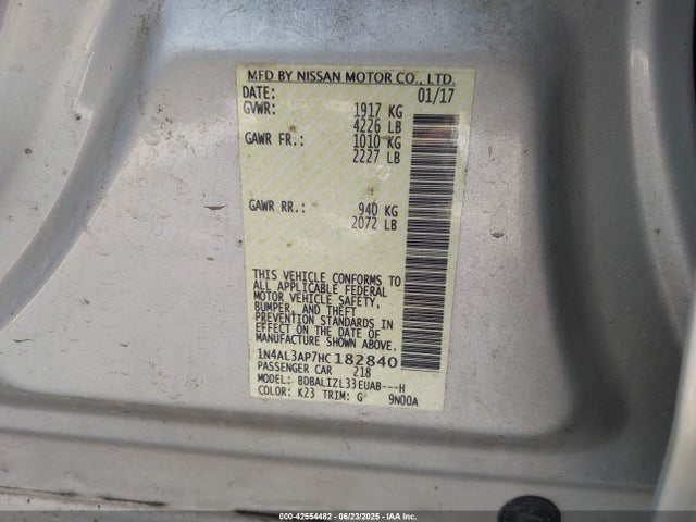 1N4AL3AP7HC182840 Nissan 2017