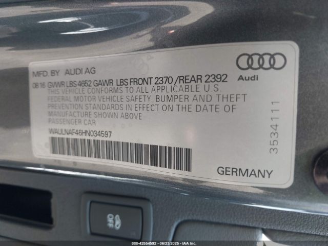WAULNAF46HN034597 Audi A4