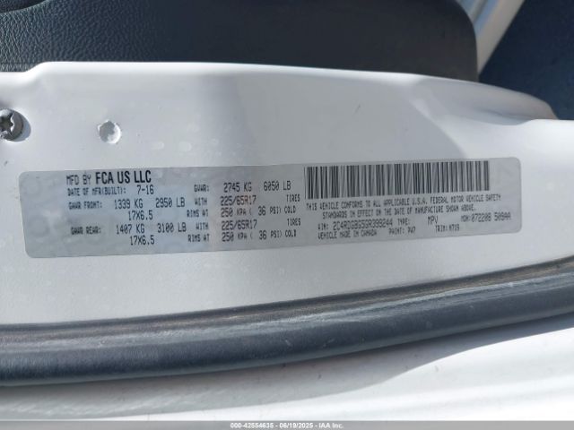 2016 DODGE GRAND CARAVAN 2C4RDGBG5GR399244 Photo 8