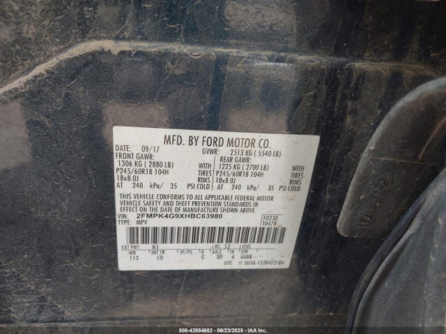 2FMPK4G9XHBC63980 Ford 2.0l gtdi