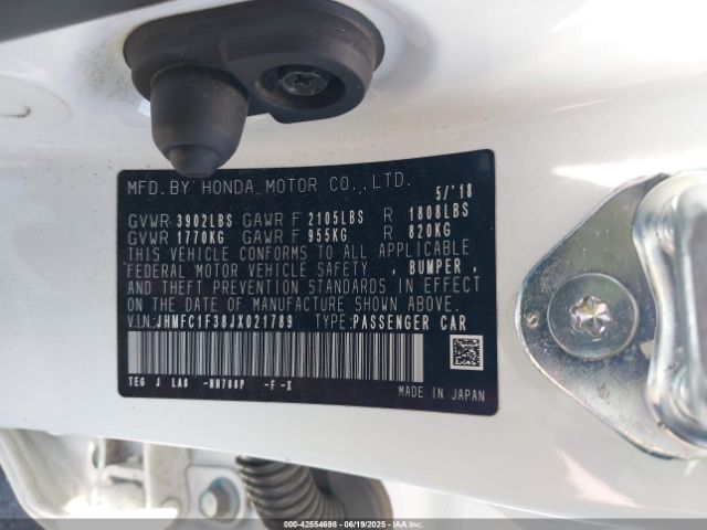 2018 HONDA CIVIC JHMFC1F38JX021789 Photo 8