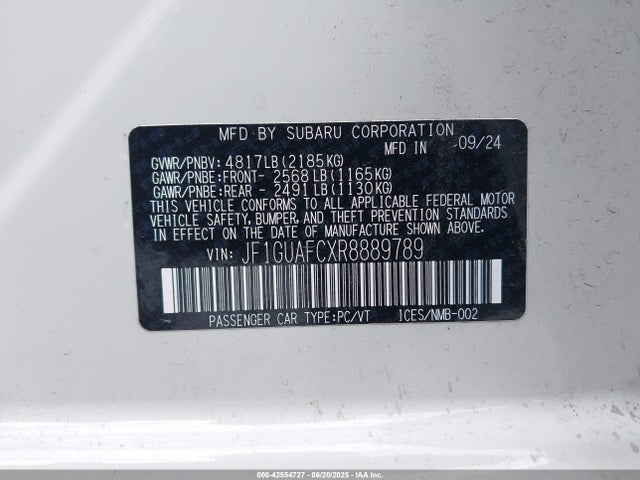 JF1GUAFCXR8889789 Subaru na