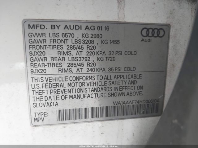 2017 AUDI Q7 WA1AAAF74HD006104 Photo 8
