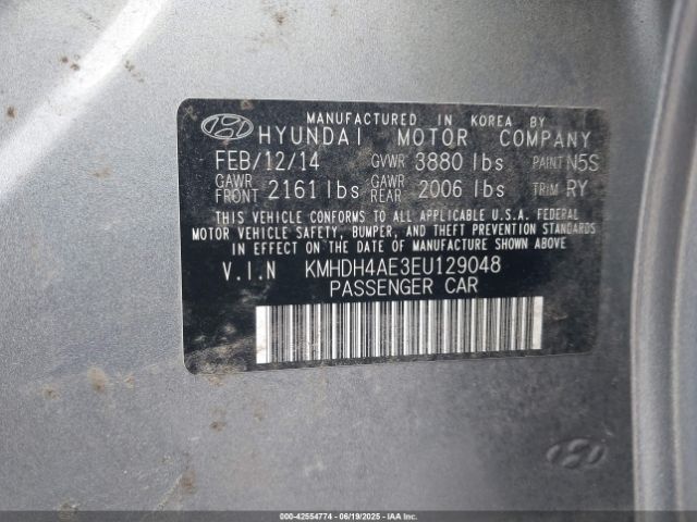 KMHDH4AE3EU129048 Hyundai dohc mpi nu