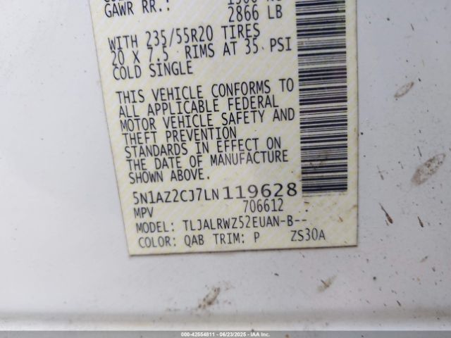 2020 NISSAN MURANO 5N1AZ2CJ7LN119628 Photo 8