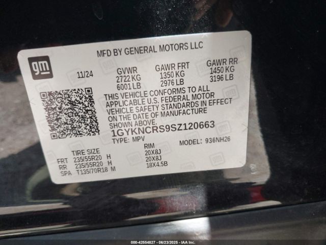1GYKNCRS9SZ120663 Cadillac lgx