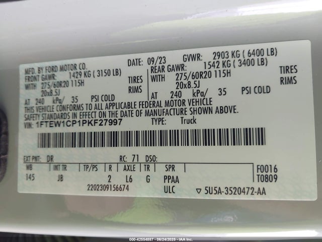 Ford 2.7l-4v 2023 1FTEW1CP1PKF27997 Image 9