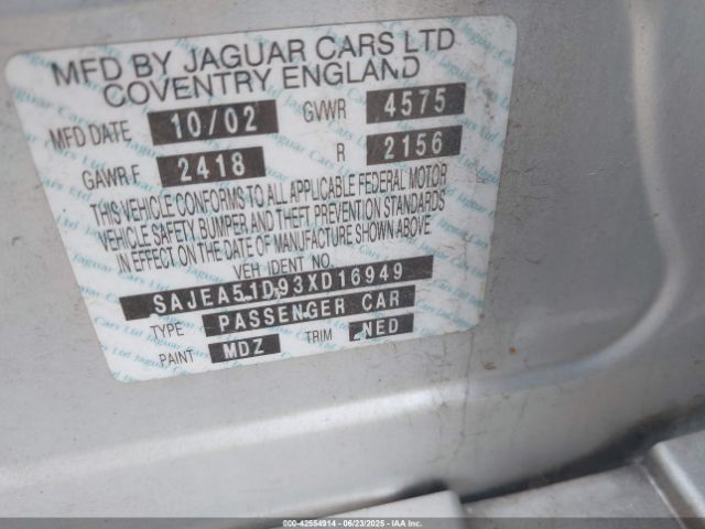 2003 JAGUAR X-TYPE SAJEA51D93XD16949 Photo 8