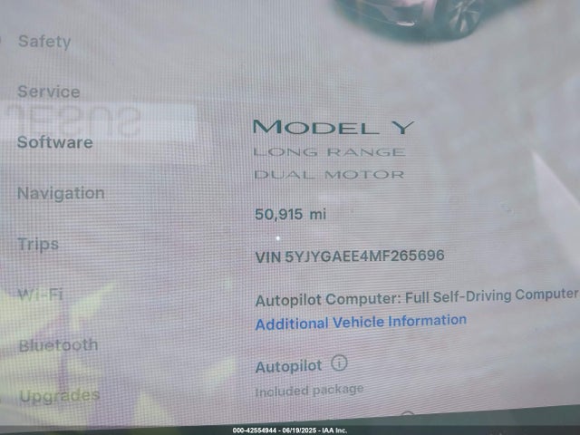2021 TESLA MODEL Y 5YJYGAEE4MF265696 Photo 6