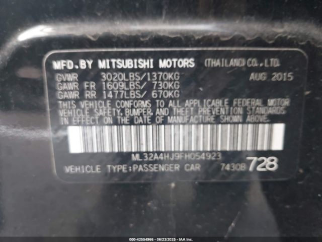 ML32A4HJ9FH054923 Mitsubishi Mirage