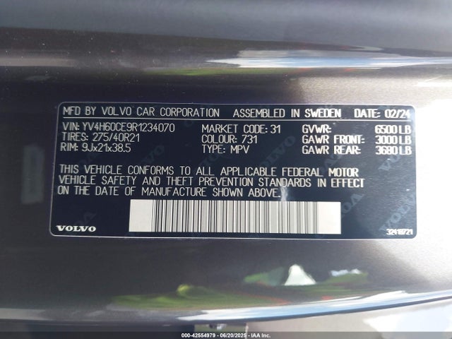YV4H60CE9R1234070 Volvo b4204tsh (hp)