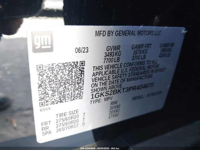 1GKS2BKT3PR404670 GMC lm2