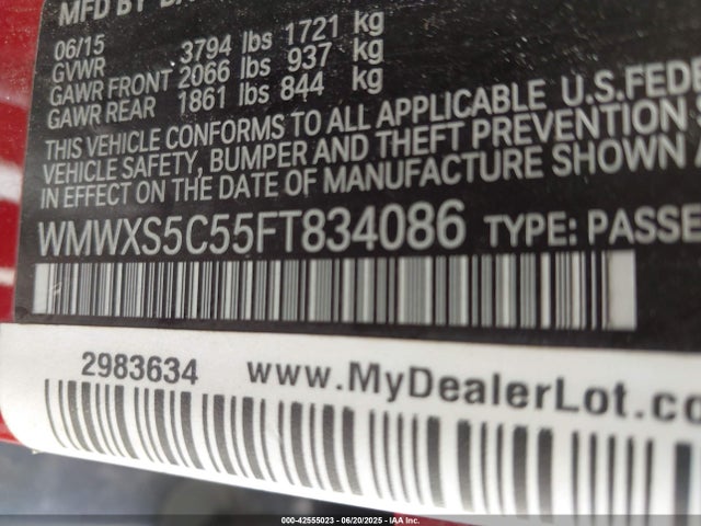 2015 MINI HARDTOP WMWXS5C55FT834086 Photo 8