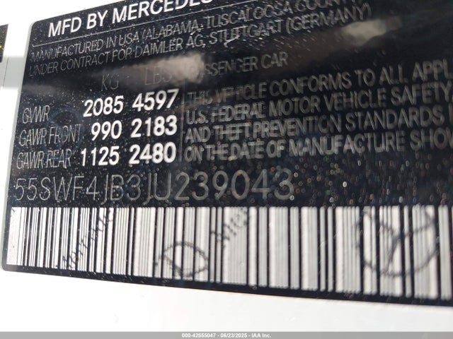 Mercedes-Benz m274 2018 55SWF4JB3JU239043 Image 9