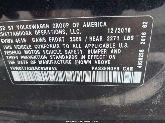 1VWDT7A3XHC039843 Volkswagen 1.8 tsi